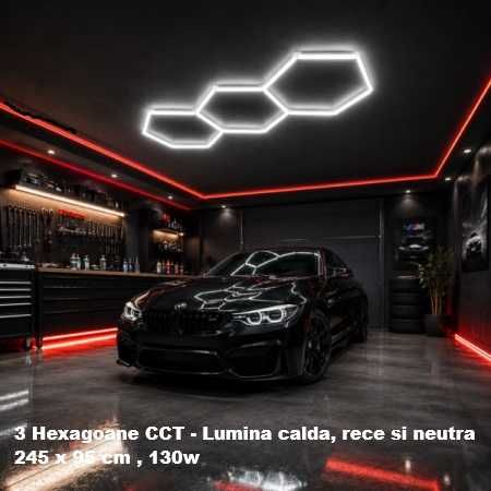 Sistem LED 1 hexagon 42W 79x92 cm CCT - lumina calda, rece si neutra