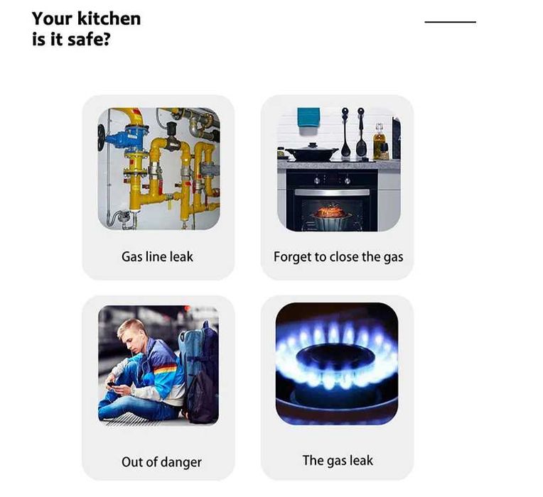 Senzor smart /detector gaz Wi-Fi, pt gaze multiple, alarma temperatura