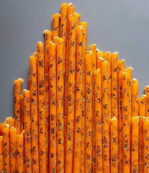 Свечи восковые золоченные