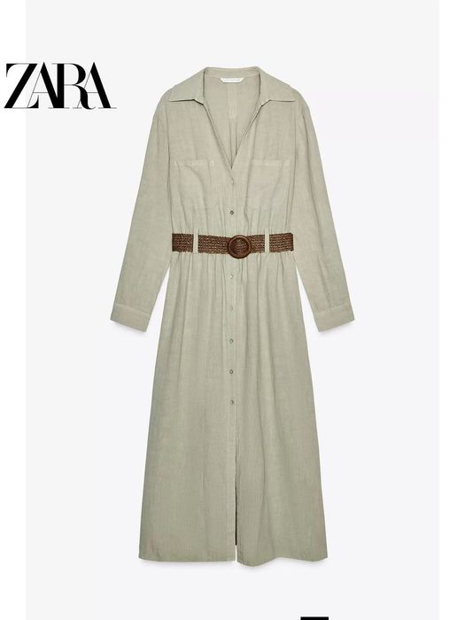 ZARA нова миди рокля-риза р-р Л