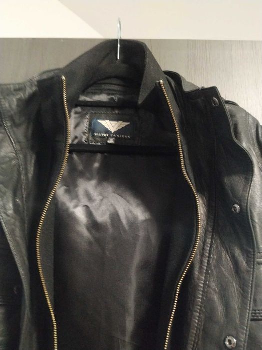 Jacheta/ geaca/ parka cu glugă, fantástica din piele de miel. 3XL