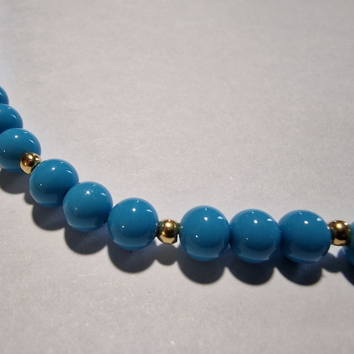 Colier superb Turquoise  natural  si Aur 18 K