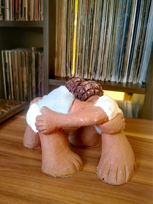 Фигура скулптура керамика рядка пластика на сумисти борци ръчна работа