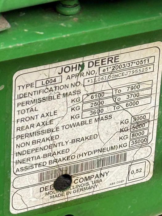 Tractor John Deere 6100