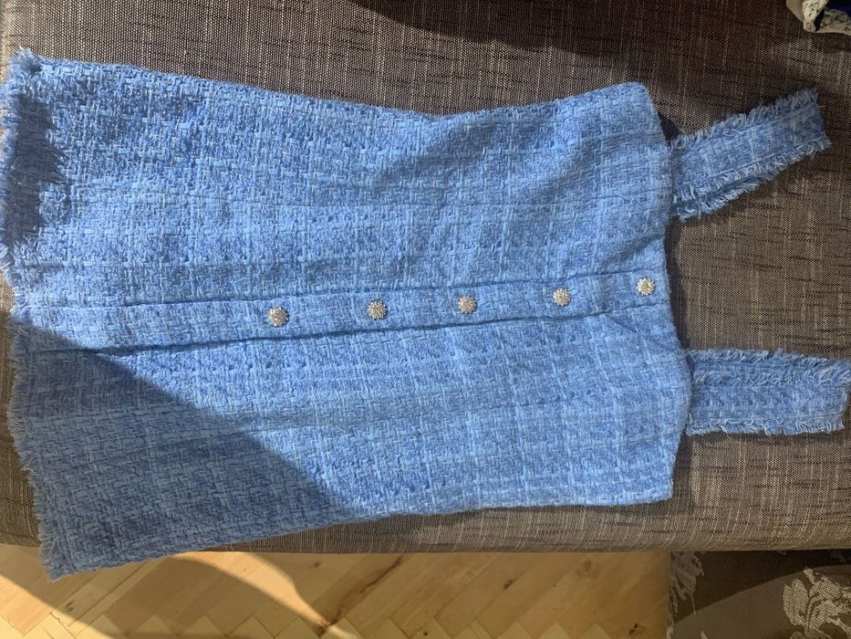 Рокля  сукман в небесносин цвят букле Zara, размер S/M