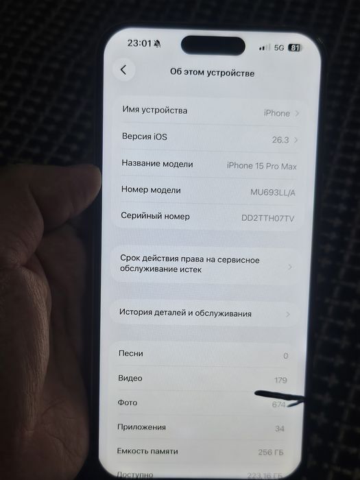 Iphone 15 Pro Max Ёмкость 99%
