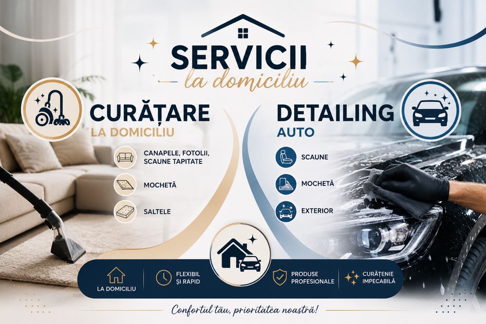 Curațare canapele/saltele/mocheta & detailing auto.