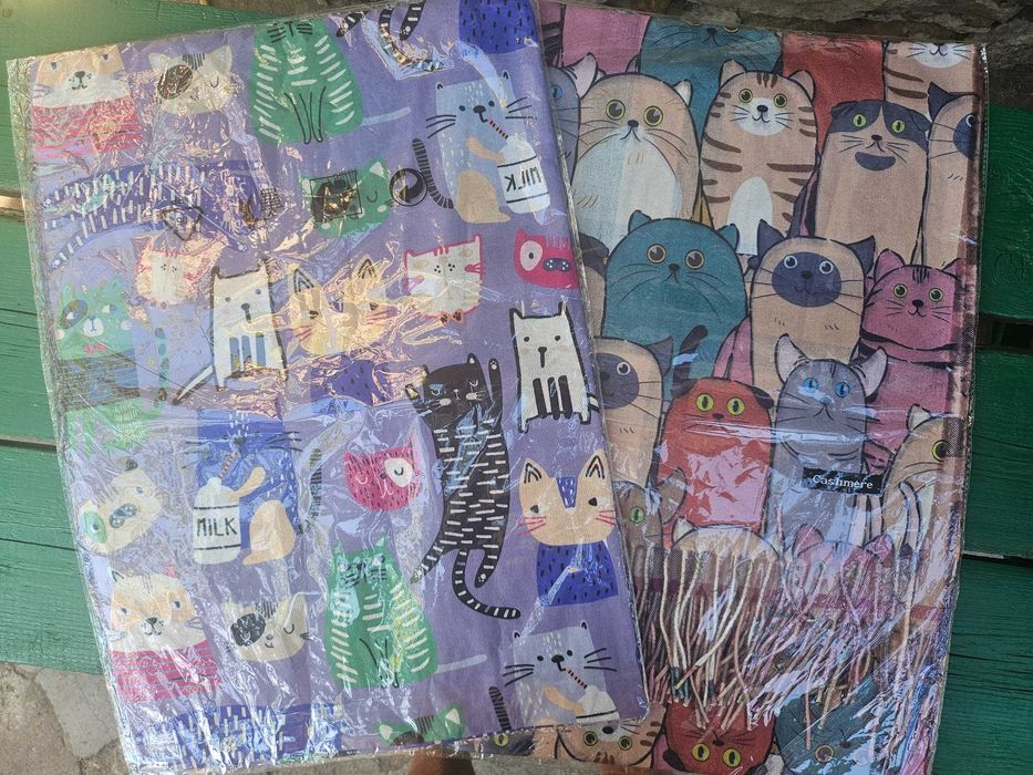 Шал памук и кашмир с котки