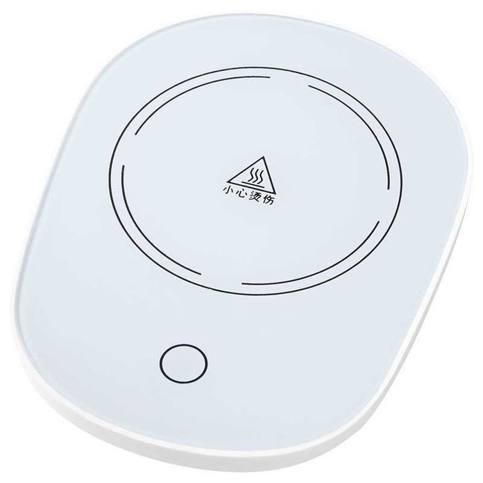 Комплект нагревател, чаша и капак за чаша / Цвят: Бял