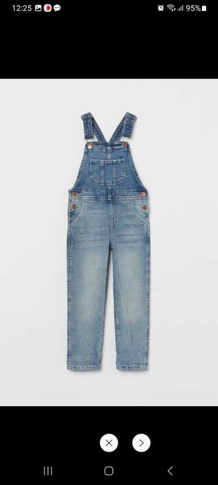 Salopeta denim fete H&M 116 cm