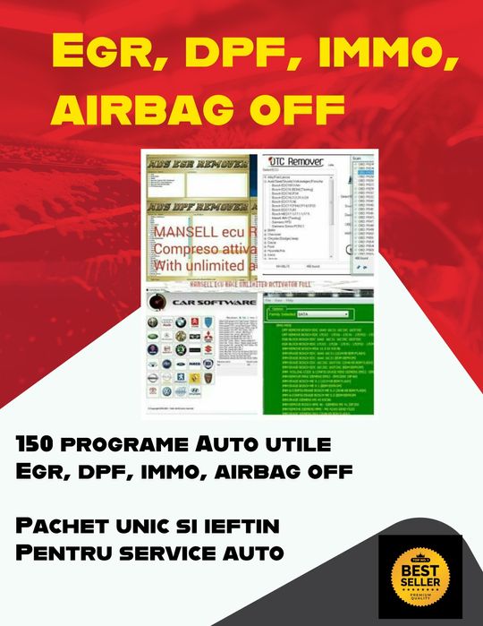 150 programe utile Egr, dpf, immo, airbag off/PC Soft Dvd
-
Pachet uni