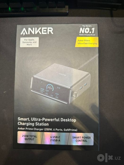 Anker Prime Charger (250W, 6 Ports, GaNPrime)- мощная зарядная станция