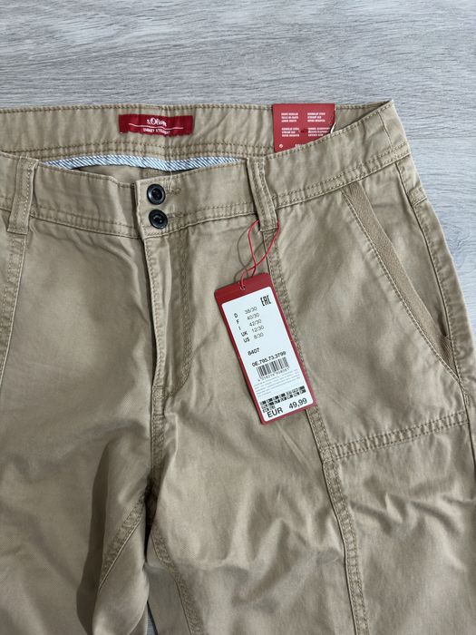Pantaloni casual S.Oliver de dama, bumbac bej, nr.40