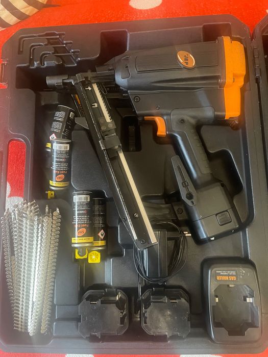 Pistol de cuie pe gaz TJEP HA-35 GAS 2G, set complet profesional