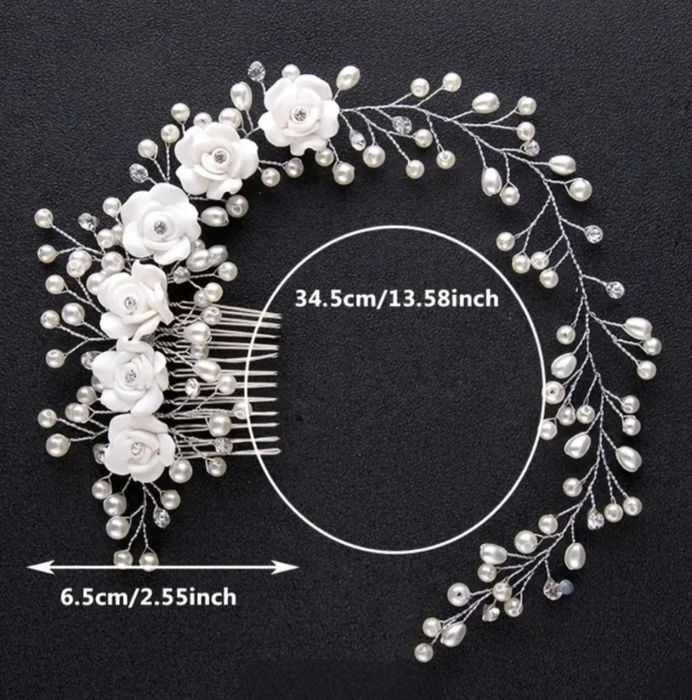 Сватбени аксесоари- перлен комплект, диадема и мъжки комплект