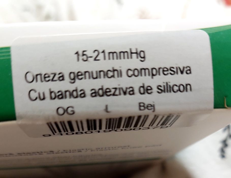 Orteza de genunchi compresiva cu bandă adeziva de silicon 15-21 mmHg