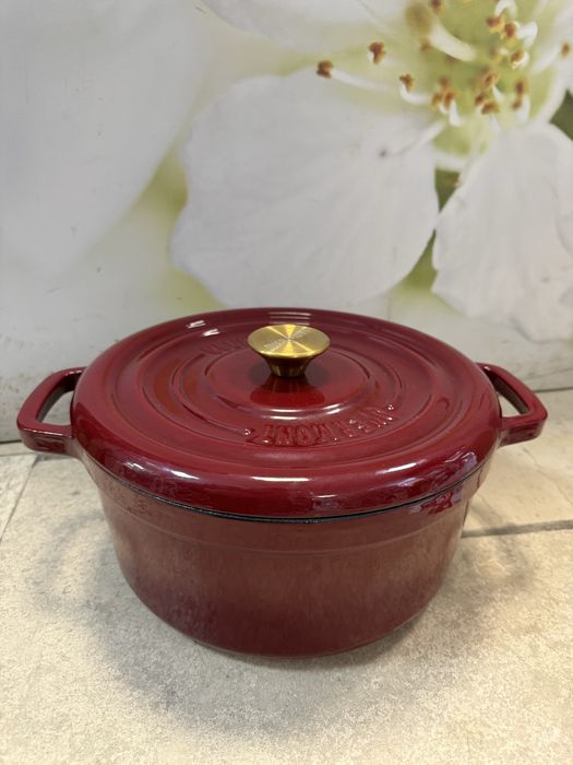 Чугунена холандска тенджера Overmont 5.5l емайлирана