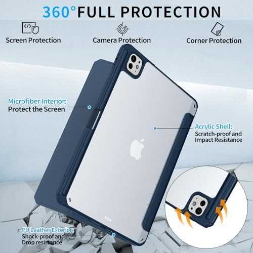 Нов Смарт калъф за iPad Pro 11 M4 2024, тънък дизайн, триъгълна стойка