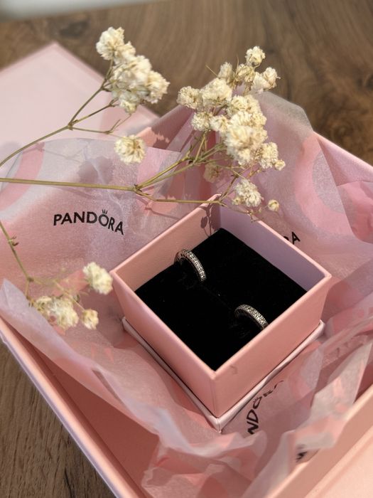 PANDORA Серьги  «Кольца с сердечками»