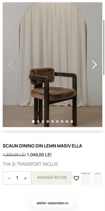 Scaun Lemn Catifea Atelier September