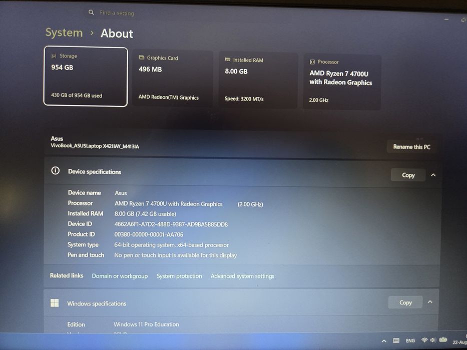 ASUS VivoBook 14" IPS - Ryzen 7, 8GB RAM, 1TB SSD (2x512GB)