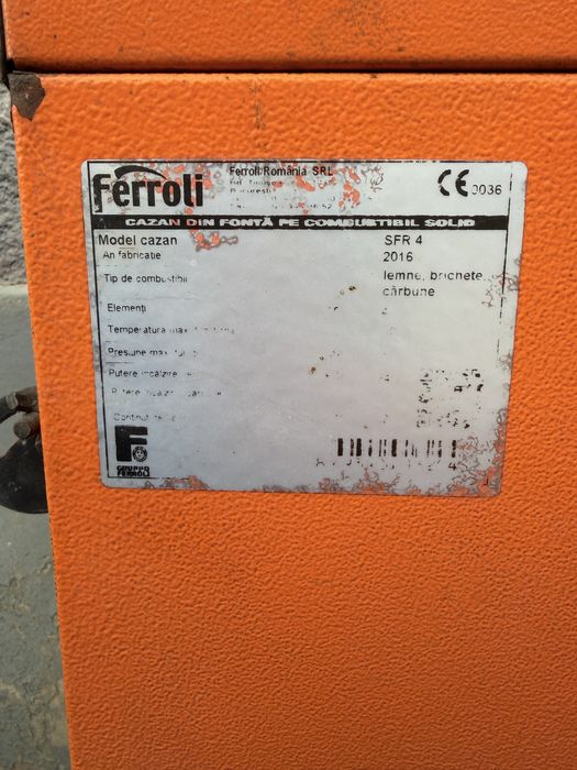 Pachet cazan fonta Ferolli 24 kw + boiler termoelectric 100L + pompa recirculare Grundfus + sursa