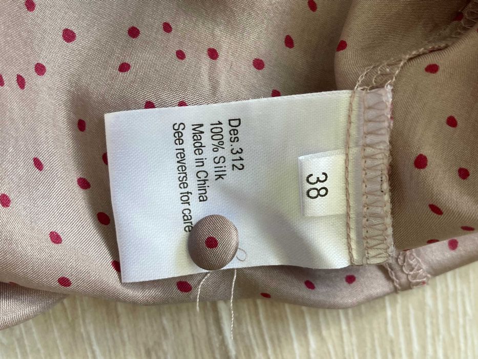 Rutzou женска копринена коприна блуза с дълъг ръкав блузка топ 38