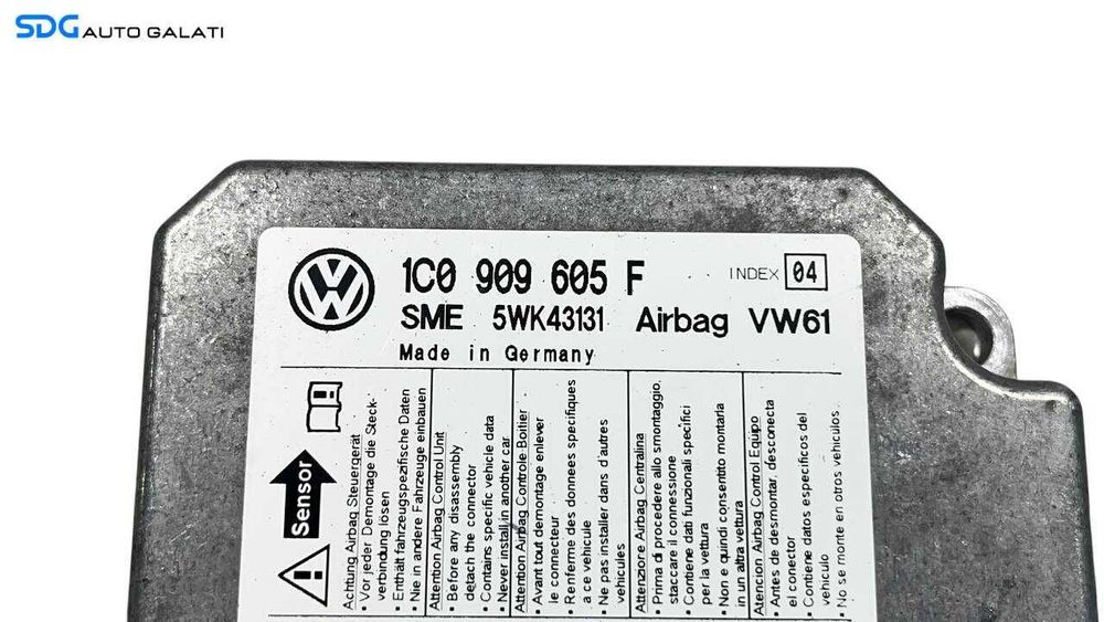 Unitate Modul Calculator Airbag - uri Index 04 Seat Alhambra 2001 - 2010 Cod 1C0909605F [L6024]