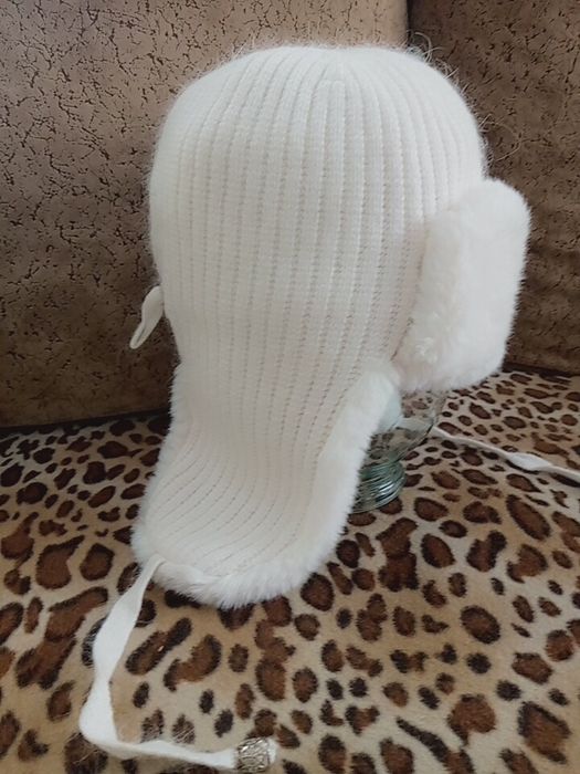 Шапка ушанка, ангорка