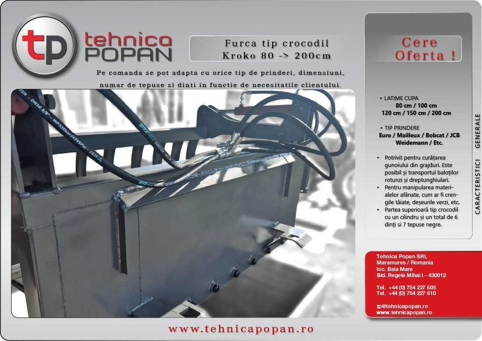 Furca tip crocodil-Toate latimile si sistemele de prindere la comanda.