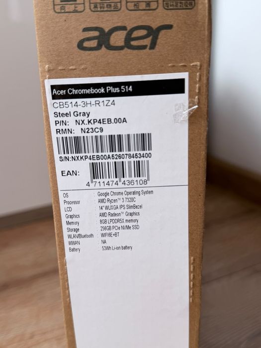 Laptop Acer Chromebook Plus 514 14" 8 GB RAM 256 GB SSD - NOU