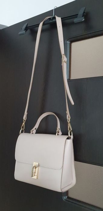 Geanta din piele roz cross body
