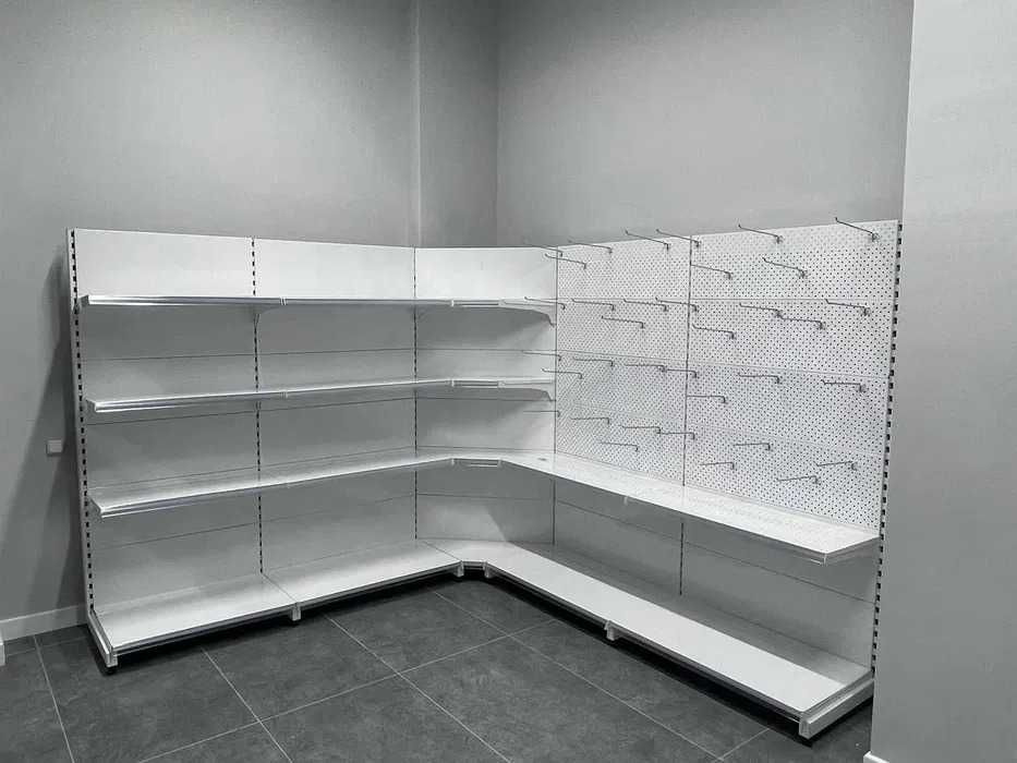 Стеллажи витрины полки для магазина железные металлические стелажи