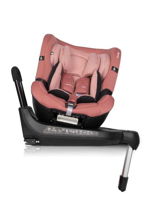 Детско столче за кола EasyGo Rotario (0-18 кг) ISOFIX, Въртящо се на 360°, Розово