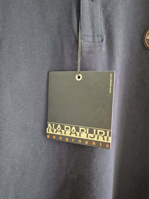 Tricou polo bleumarin Napapijri pentru barbati, marimea M, nou cu eticheta