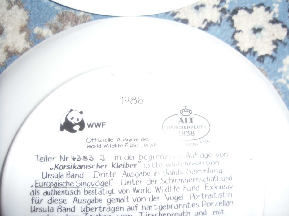 farfurii noi ,cu pasari portelan engl.