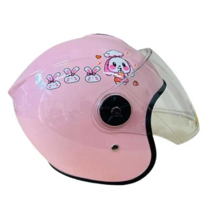 Детска каска за мотор Mercado Trade, За скутер, XS размер, Сив и розов