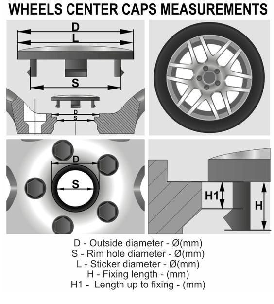 комплект капачки за алуминиеви джанти 60 мм/56 мм, хром, 4 броя ...