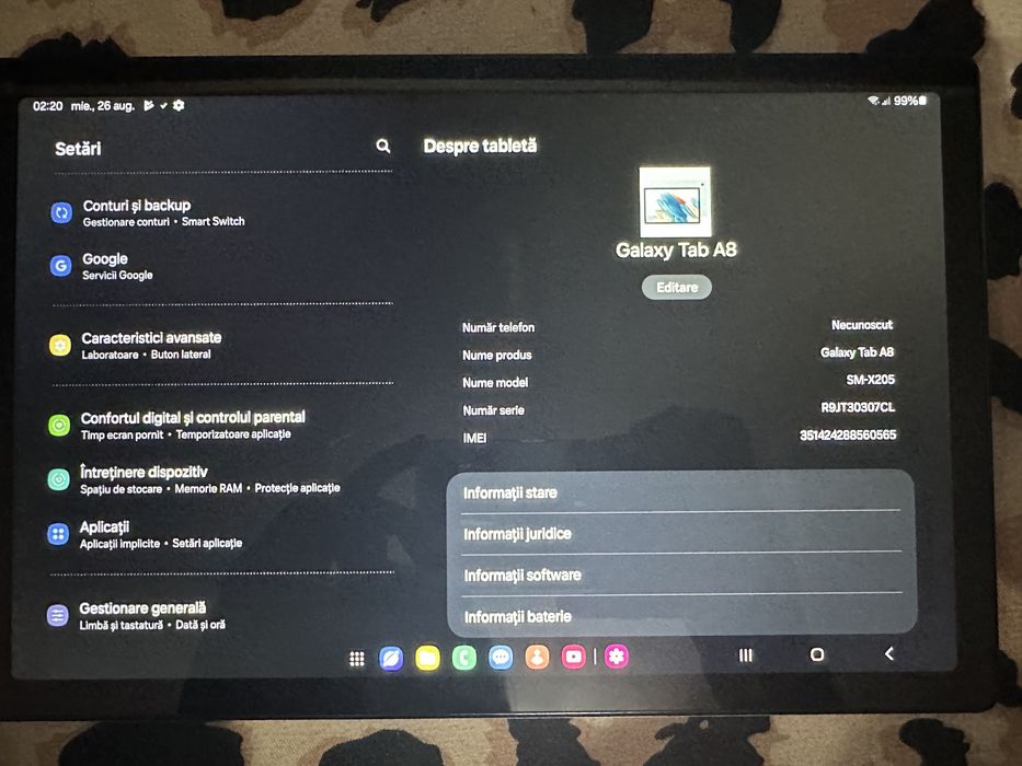 Tabletă Samsung Galaxy Tab A8 (SM-X205) LTE / SIM – 32GB