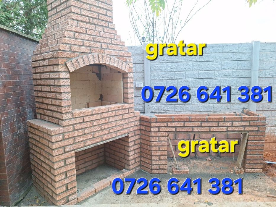 Gratar rustic de cărămidă plita țărănească cuptor de pâine afumături m