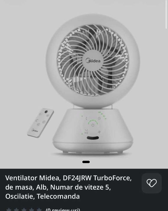 Ventilator Midea cu telecomandă, miscarr  pe orizontală si pe verticală