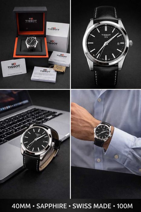Tissot Gentleman Swiss Safir Ceas Barbati Nou Cutie Factura Garantie