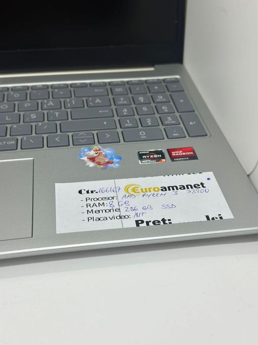 Laptop HP 15-fc0031nq, AMD Ryzen 3 7320U, 15.6", 8 GB, 256 GB SSD -A-