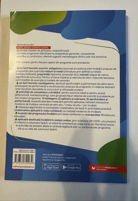 Carte matematica consolidare