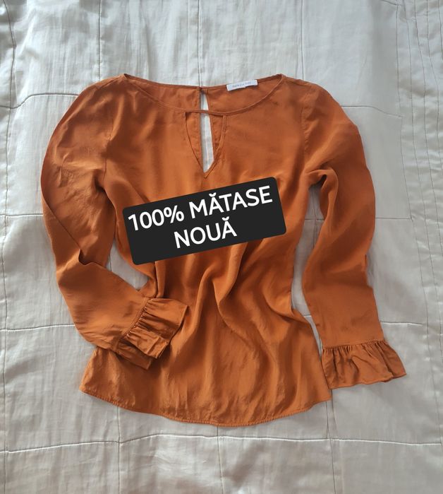 Cămașă Patrizia Pepe 100% mătase naturală M XS S premium designer Italia bluza dama, volanenoua