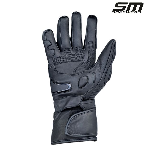 Manusi moto piele naturala SM Racewear Alp Black S, M, L, XL, 2XL Noi!