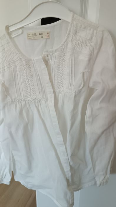 Cămașă albă Zara Girls bohema, mărimea 128 (8 ani)