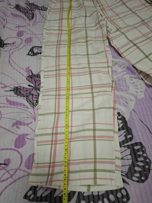 Pantaloni  dama alb-roz