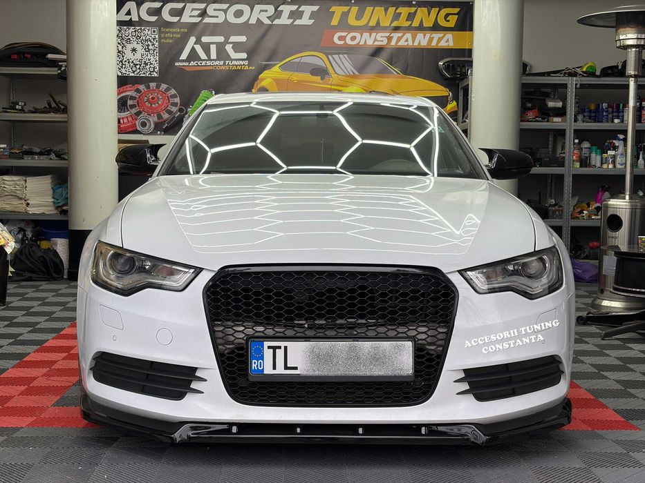 Grila Centrala Fagure Audi A6 C7 4G (2011-2014) Negru Lucios