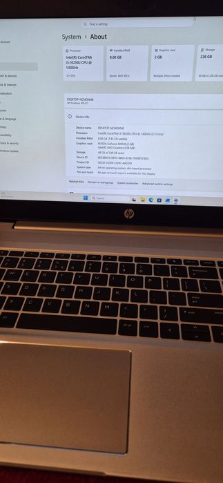 Laptop HP ProBook 450 G7 – i5-10210U, 8GB RAM, SSD 256GB, FHD, Win11 - IMPECABIL-